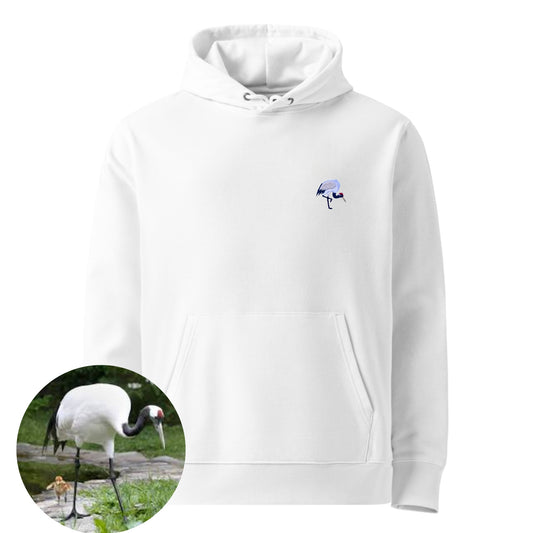 Unisex Premium Eco Hoodie - Red-crowned Crane